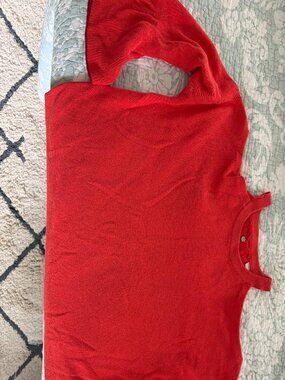 Red cold shoulder Anthropologie sweater
